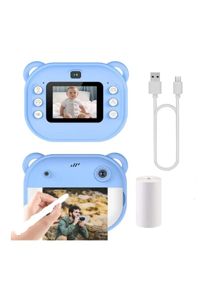 Dijital Video Kayıt Fotoğraf Çocuk Kamerası Anlık Termal Resim Kağıt Baskılı - 1