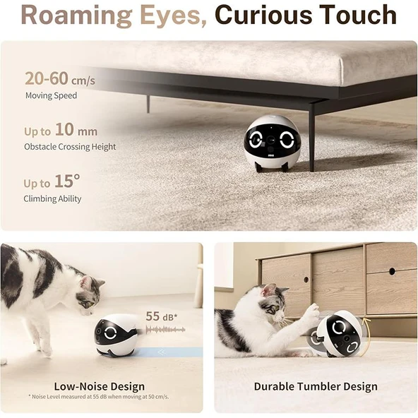 Enabot ROLA Mini 2K Kameralı Taşınabilir Hayvan Robotu /  Her Yerde Bağlantıda Kalın - 7