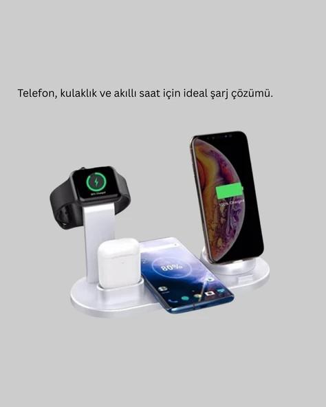Masaüstü Düzenleyici 4’ü 1 Arada Kablosuz Şarj Aksesuarı - 5