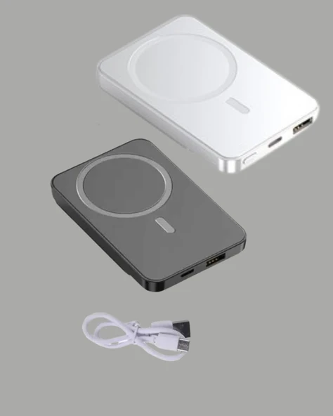 5000mAh / 10000mAh Kapasiteli Manyetik USB-C ve Kablosuz Powerbank - 5
