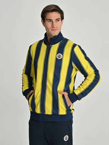 Fenerbahçe S.K. 25/26 Tribün Çubuklu Çift Taraflı Erkek Peluş Ceket - 4