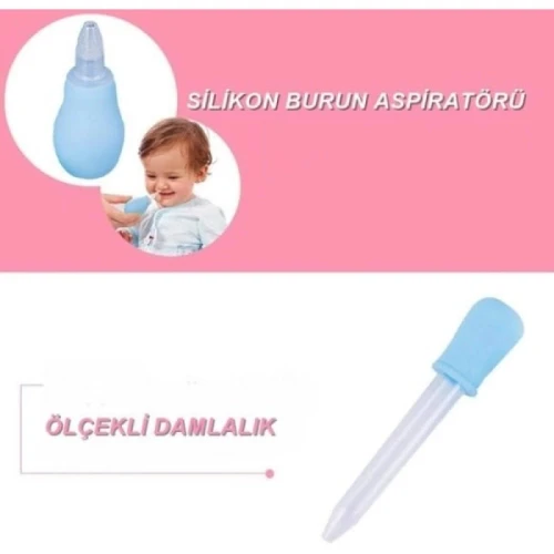 8 Parça Bebek Bakım Seti Mavi Renk - 3