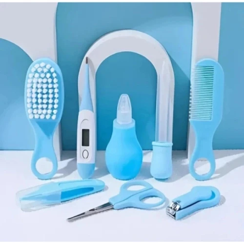8 Parça Bebek Bakım Seti Mavi Renk - 4