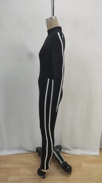 Kadın Uzun Kollu önden Fermuarlı şardonlu Dalgıç Tulum - 6