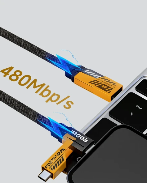 Akıllı Telefon Tablet Laptop Uyumlu 65W Güçlü Veri Kablosu - 5