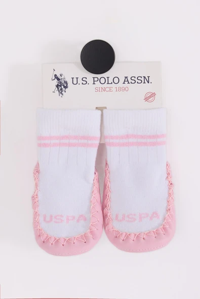 U.S. Polo Assn Çarık Çorap USB2800 Beyaz-Pembe