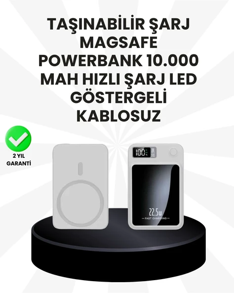 5000mAh / 10000mAh Kapasiteli Manyetik USB-C ve Kablosuz Powerbank - 1