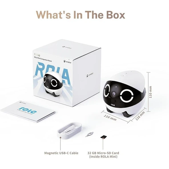 Enabot ROLA Mini 2K Kameralı Taşınabilir Hayvan Robotu /  Her Yerde Bağlantıda Kalın - 2