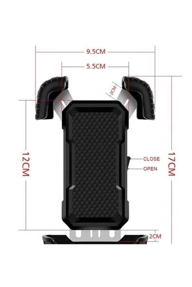 360° Derece Ayarlanabilen Gidon Bağlantılı Bisiklet Motosiklet İçin Abs 4-7.8″ İnç Telefon Tutucu - Resim 7
