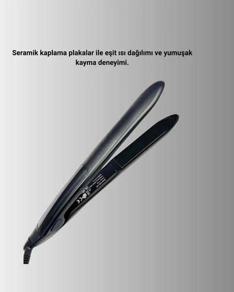 2025 Isı Ayarlı Titanyum Kaplama Seramik Plakalı Saç Düzleştirici Dijital Ekranlı A Kalite - Resim 5