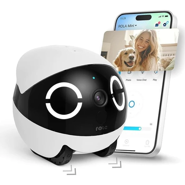 Enabot ROLA Mini 2K Kameralı Taşınabilir Hayvan Robotu /  Her Yerde Bağlantıda Kalın - 1
