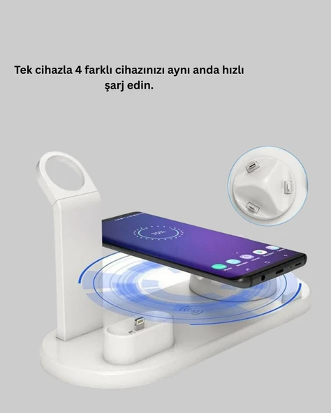 Qi Destekli Tüm Cihazlarla Uyumlu Kablosuz Şarj Ünitesi - 2