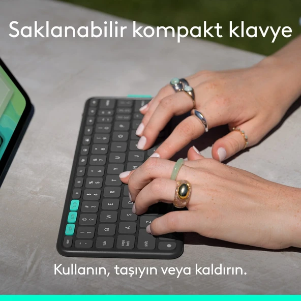 Logitech Flip Folio iPad Pro 11 inç (M4), iPad Air 11 inç (M2 ve M3), iPad Air (5. Nesil) ile Uyumlu Türkçe Klavyeli Tablet Kılıfı, Siyah - Resim 6