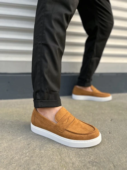 JY180 Estilo X Bağcıksız Süet Erkek Günlük Spor Klasik Ayakkabı SBT - Taba - 1