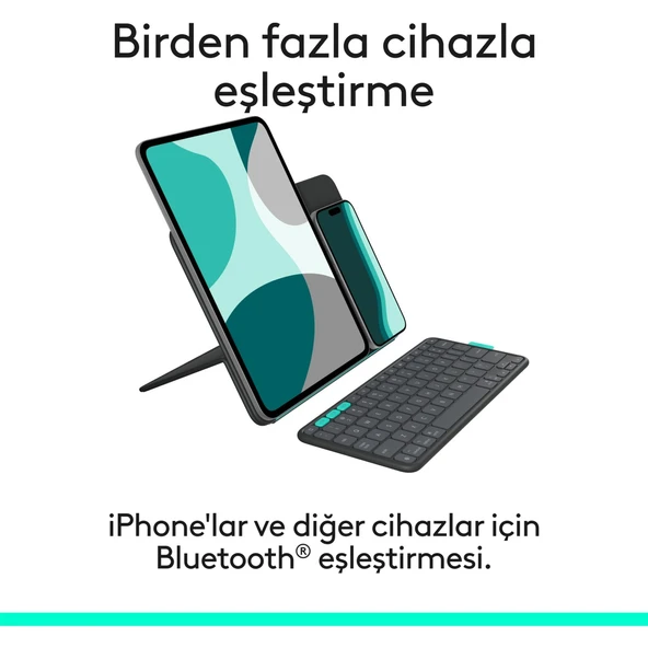 Logitech Flip Folio iPad Pro 11 inç (M4), iPad Air 11 inç (M2 ve M3), iPad Air (5. Nesil) ile Uyumlu Türkçe Klavyeli Tablet Kılıfı, Siyah - Resim 3