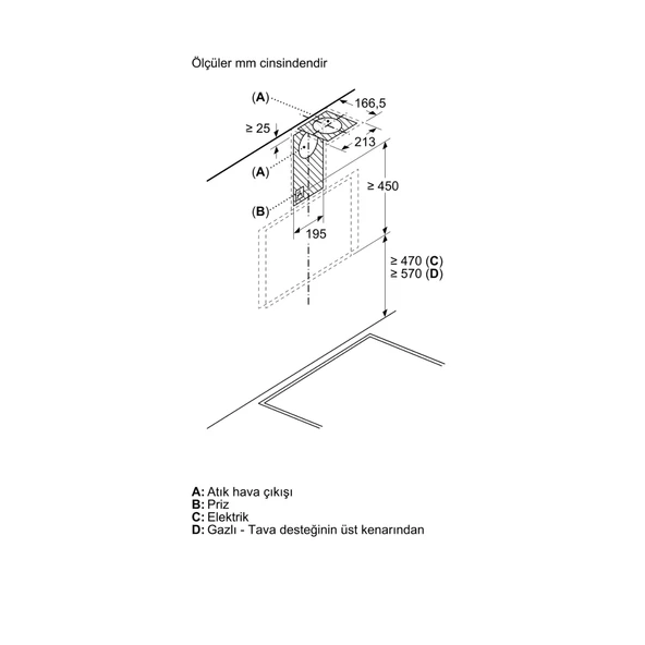 Bosch DWK66PJ60T Siyah Duvar Tipi Davlumbaz - Resim 8