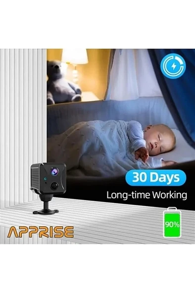 Mini Pır Sensörlü Algılamalı Sesli Konuşmalı 1080p Hd Wifi Kamera - 4