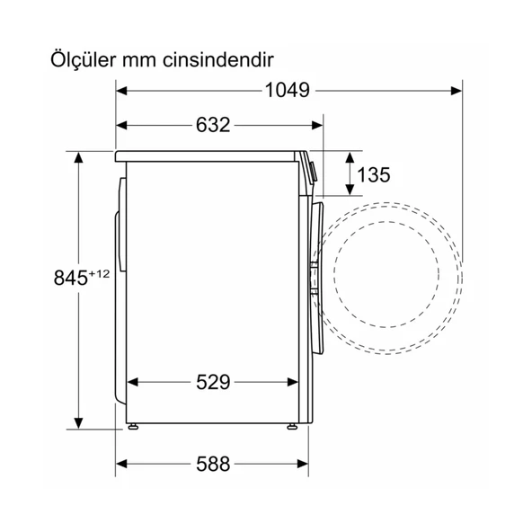 Bosch WGA142X2TR 1200 Devir 9 kg Çamaşır Makinesi - Resim 8