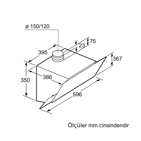 Bosch DWK65AD60R Siyah Duvar Tipi Davlumbaz - 4