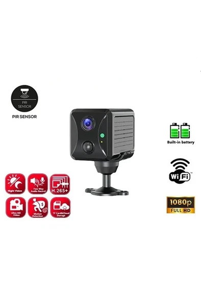 Mini Pır Sensörlü Algılamalı Sesli Konuşmalı 1080p Hd Wifi Kamera - 1