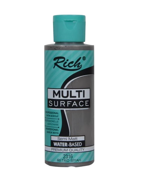 Rich Multi Surface Akrilik Boya Retro Siyah 120cc