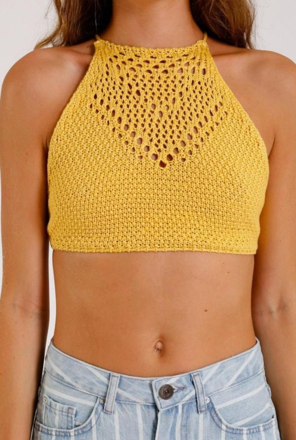 GO ON OUTFIT Kadın Örgü Desenli Triko Büstiyer GOON162 - 4