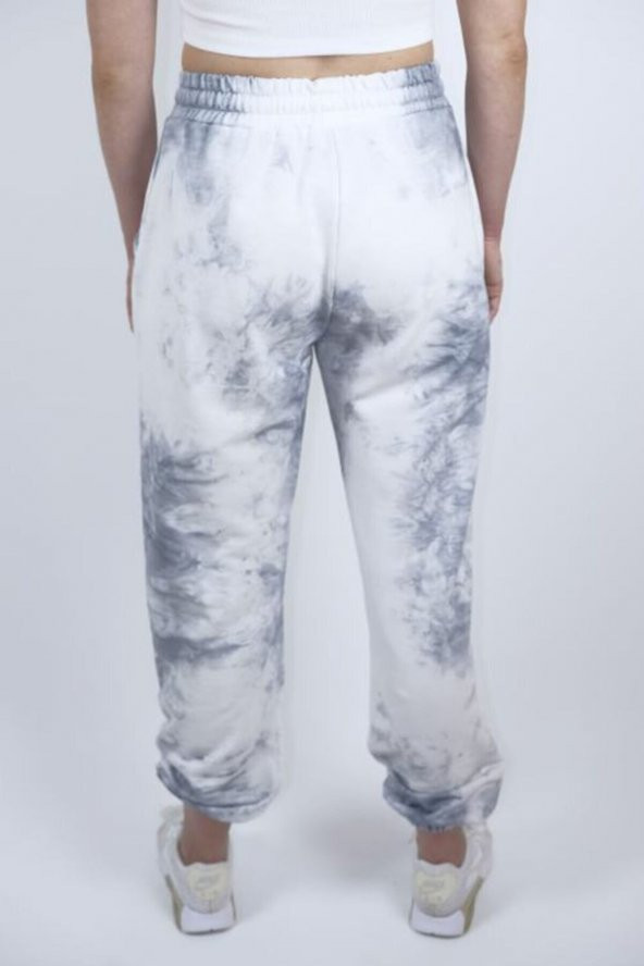 GO ON OUTFIT Kadın Gri-Beyaz Batik 2iplik Eşofman GOON142 - 5