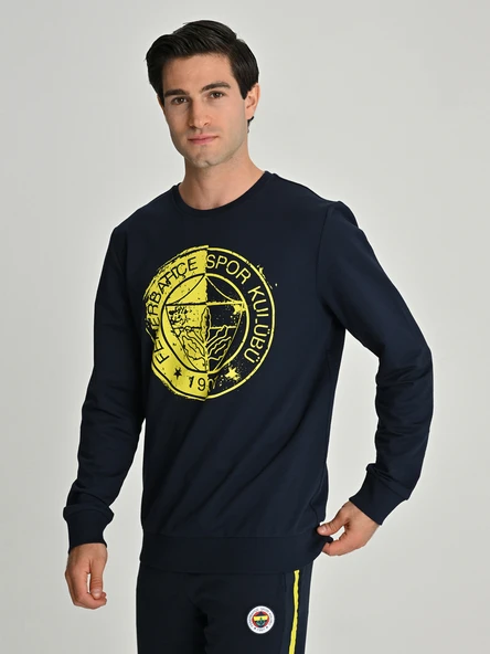 Fenerbahçe S.K. 25/26 Sezon Tribün Tek Renk Logolu Erkek Sweatshirt - 3