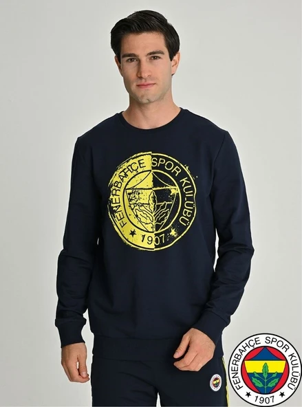 Fenerbahçe S.K. 25/26 Sezon Tribün Tek Renk Logolu Erkek Sweatshirt