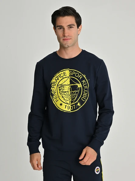 Fenerbahçe S.K. 25/26 Sezon Tribün Tek Renk Logolu  Erkek Sweatshirt - 2