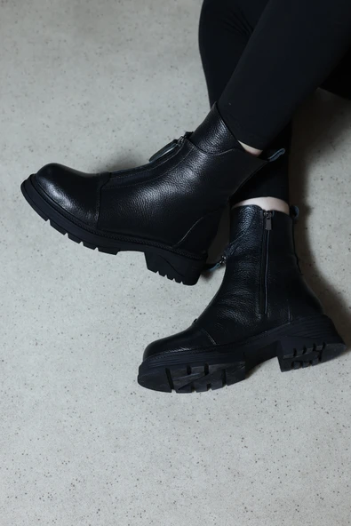 Hakiki Deri Kürklü  Kadın Klasik Bot 733KZA2308 ürün görseli