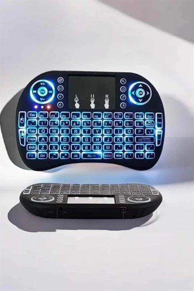 TV Uyumlu Mini Klavye Q Klavye Işıklı Tüm Cihazlara Uyumlu - 4