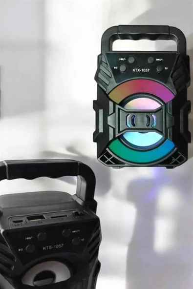 Işıklı Bluetooth Hoparlör Müzik ve Renkli Işık Taşınabiilir - Resim 5