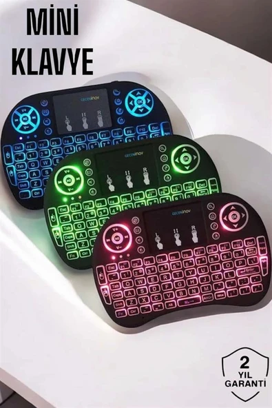USB Bağlantılı Mini Q Klavye Işıklı Tüm Cihazlara Uyumlu - Resim 2