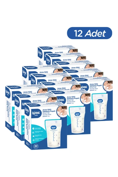 Wee Baby 20'li Anne Sütü Saklama Poşeti (20x12 240 Adet) - 1