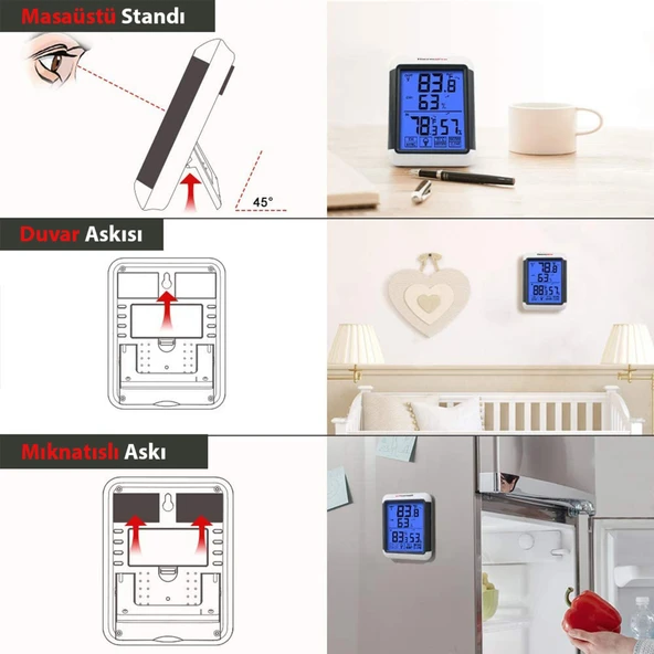 ThermoPro TP65C Termometre İç Mekan Dijital Sıcaklık ve Nem Ölçer - Resim 5
