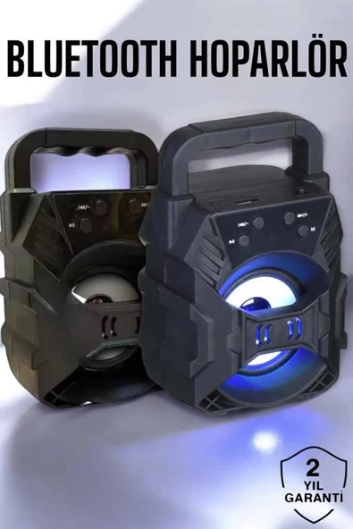 Taşınabilir Bluetooth Hoparlör Led Işıklı Uzun Pil Ömrü ürün görseli 1