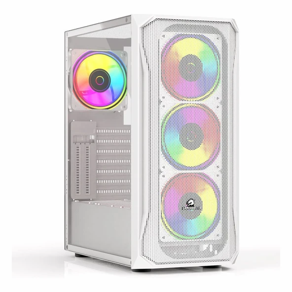 GameBooster GB-T005MW USB 3.2 RGB ATX Mid Tower Beyaz Kasa ürün görseli 1