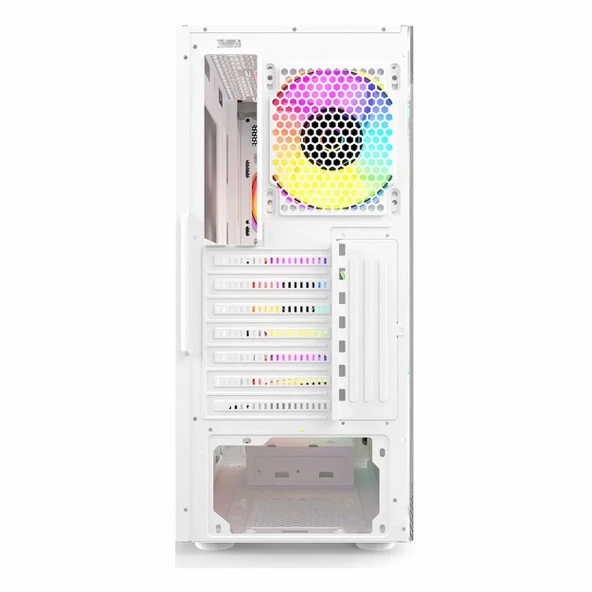 GameBooster GB-T005MW USB 3.2 RGB ATX Mid Tower Beyaz Kasa - Resim 3
