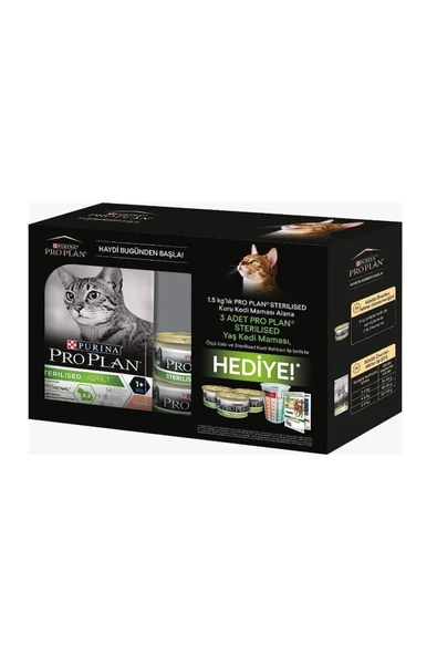 Proplan Pro Plan Sterilised Somon Yetişkin Kedi Maması 1,5 Kg + Hediye Paketli ürün görseli