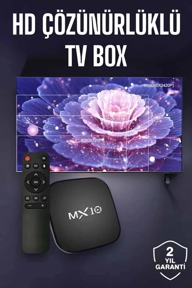 TV Box Android Uyumlu 4 Çekirdekli WİFİ Bağlantılı 4K - Resim 2