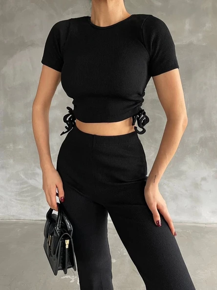 Yanları tüneli takım siyah s3161 - Resim 4