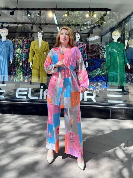 Ceketli baskılı takım - Resim 3