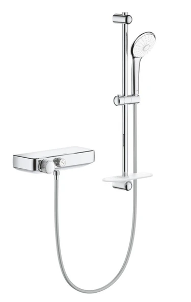 Grohe Grohtherm Smartcontrol Termostatik Duş Bataryası ve Sürgülü El Duş Takımı, Krom, 34720000