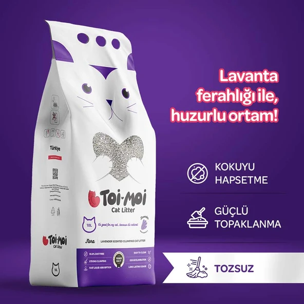 Toi Moi Lavantalı Bentonit Kedi Kumu 10 Kg ürün görseli