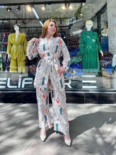 Ceketli baskılı takım - Resim 2