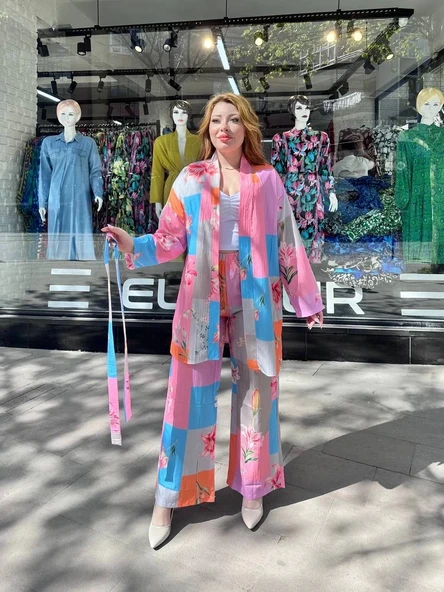 Ceketli baskılı takım - Resim 2