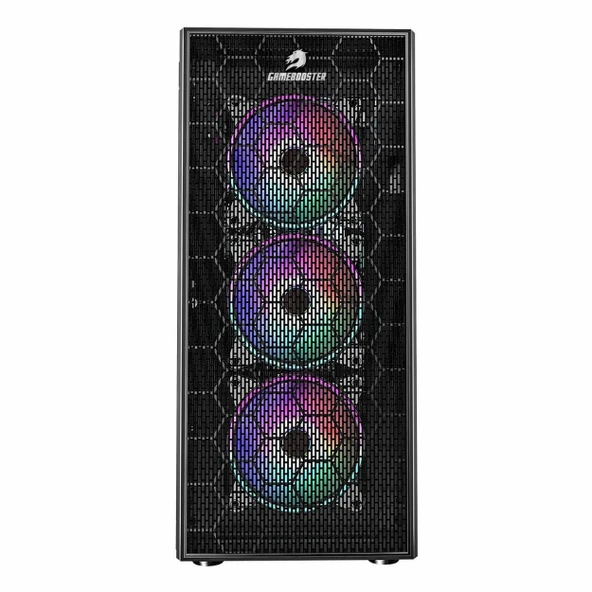 GameBooster GB-X51 USB 3.2 RGB ATX Mid Tower Siyah Kasa - Resim 2