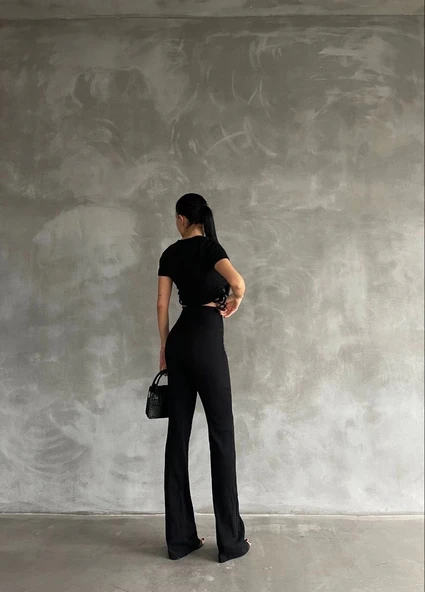 Yanları tüneli takım siyah s3161 - Resim 3