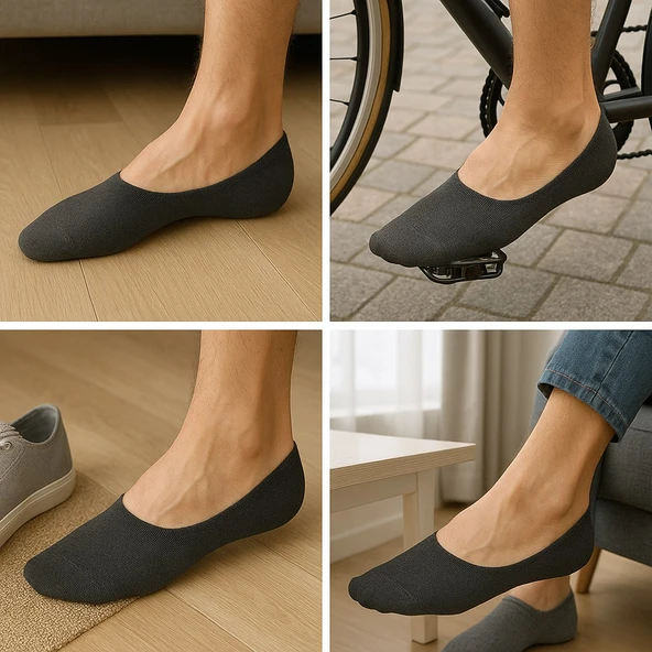 Plus Scorpion Erkek Pamuklu Babet Çorap 6’lı Paket – 40-44 Numara – Kaymaz – Günlük ve Spor Kullanım - Resim 7